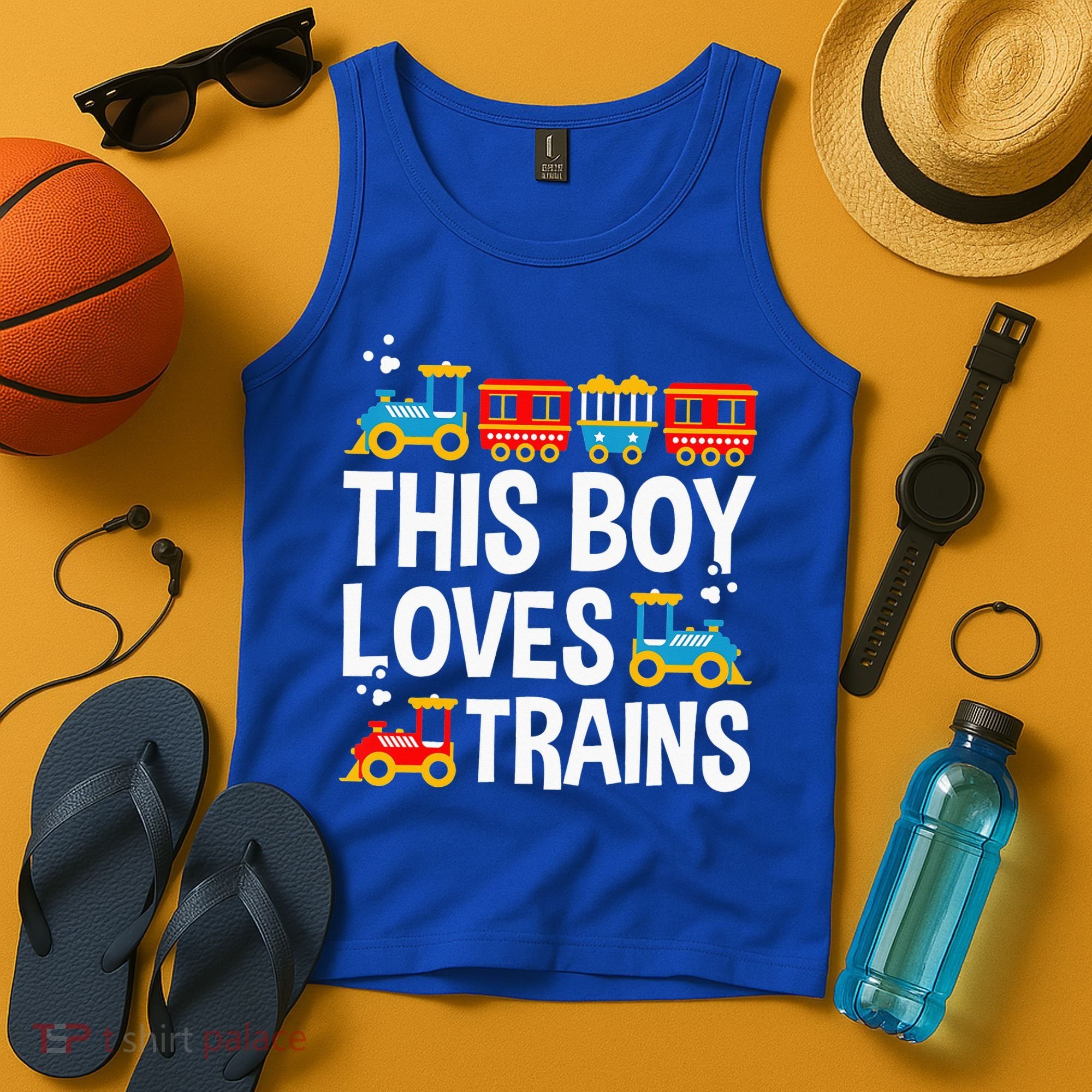 Funny Train This Boy Loves Trains Tank Top