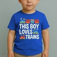Funny Train This Boy Loves Trains Toddler T-Shirt thumb 2