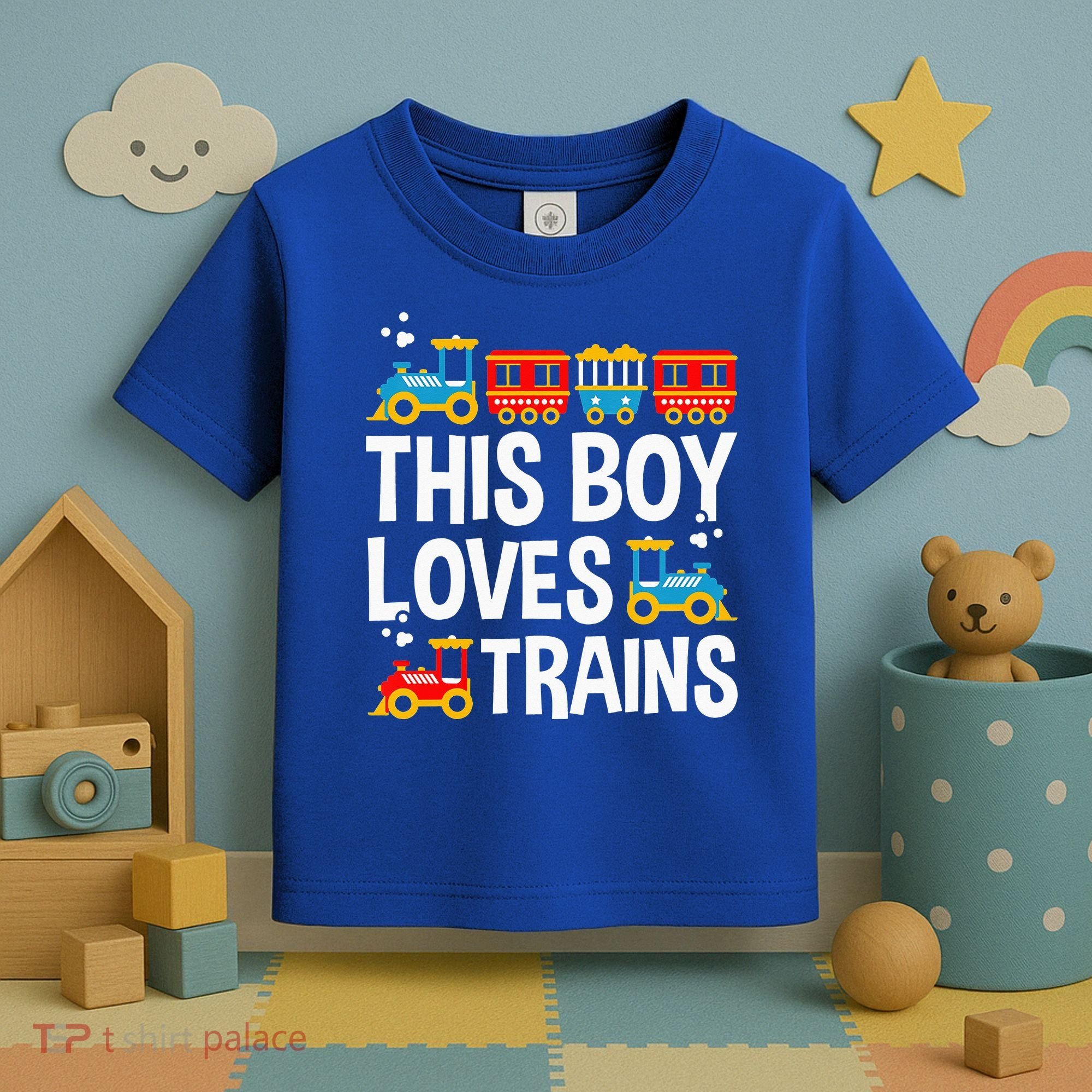 Funny Train This Boy Loves Trains Toddler T-Shirt