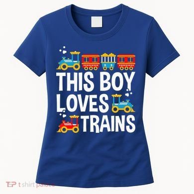 Funny Train This Boy Loves Trains Women's T-Shirt