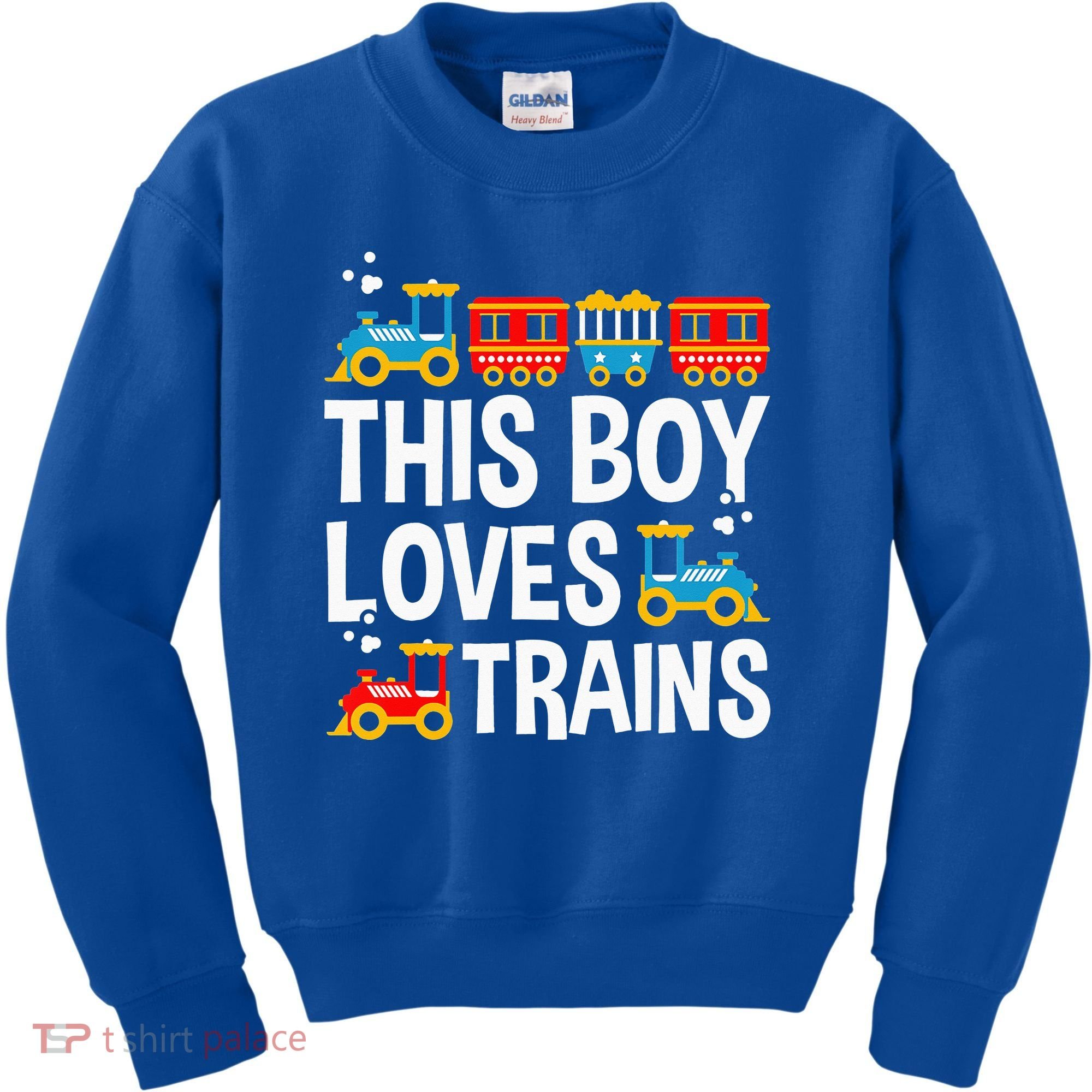 Funny Train This Boy Loves Trains Kids Sweatshirt