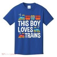 Funny Train This Boy Loves Trains Kids T-Shirt thumb 0
