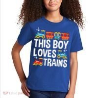 Funny Train This Boy Loves Trains Kids T-Shirt thumb 2