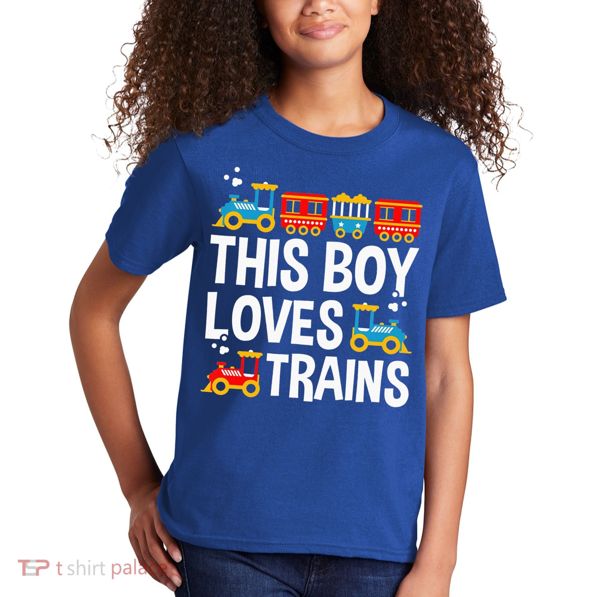 Funny Train This Boy Loves Trains Kids T-Shirt