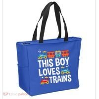 Funny Train This Boy Loves Trains Tote Bag thumb 2
