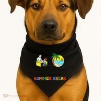 First Teach Then Beach Im Earning A Summer Break Teacher USA-Made Doggie Bandana thumb 1