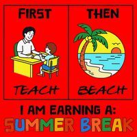 First Teach Then Beach Im Earning A Summer Break Teacher Santa Hat thumb 1