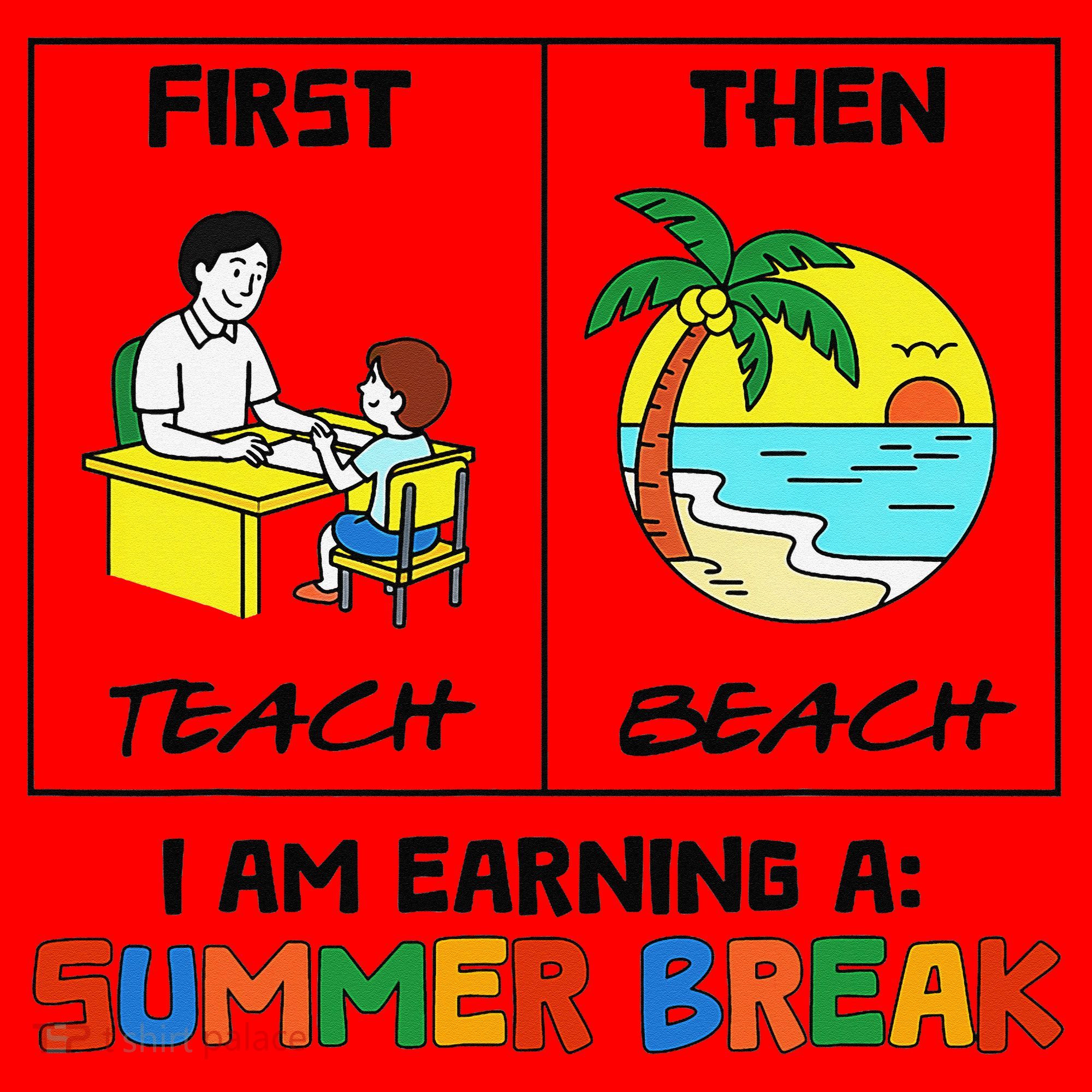First Teach Then Beach Im Earning A Summer Break Teacher Santa Hat