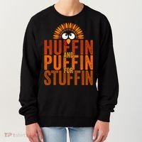 Funny Turkey Trot Huffin And Puffin For Stuffin Women's Sweatshirt thumb 0
