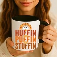 Funny Turkey Trot Huffin And Puffin For Stuffin Coffee Mug thumb 3