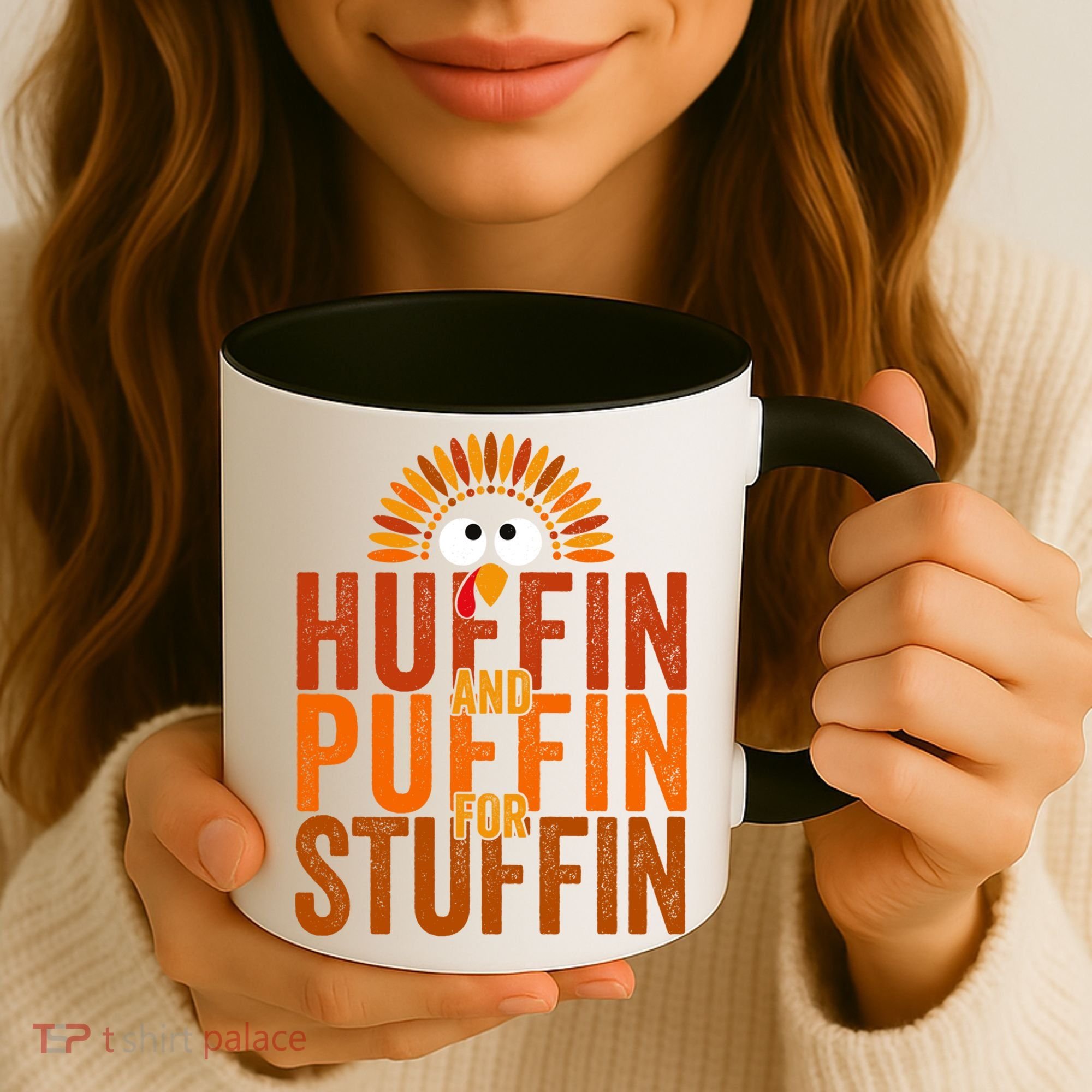 Funny Turkey Trot Huffin And Puffin For Stuffin Coffee Mug