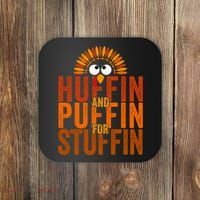 Funny Turkey Trot Huffin And Puffin For Stuffin Coaster thumb 0