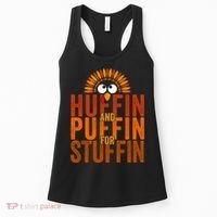 Funny Turkey Trot Huffin And Puffin For Stuffin Women's Tank Top thumb 0