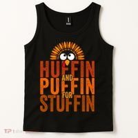 Funny Turkey Trot Huffin And Puffin For Stuffin Tank Top thumb 2