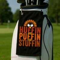 Funny Turkey Trot Huffin And Puffin For Stuffin Golf Towel thumb 2