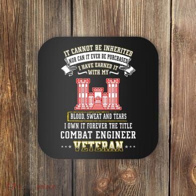 Forever The Title Combat Engineer Veteran Day Funny Xmas Coaster