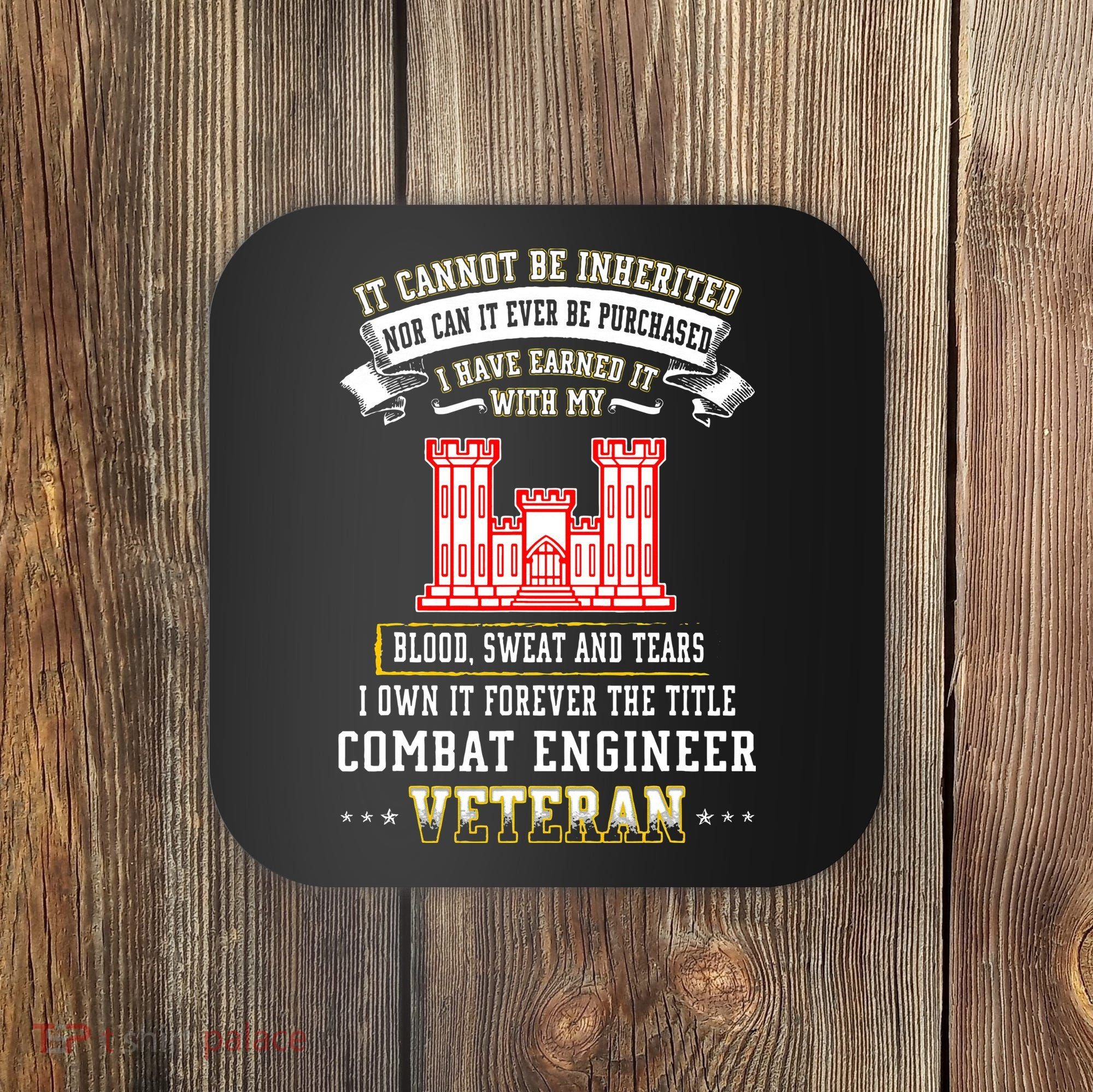 Forever The Title Combat Engineer Veteran Day Funny Xmas Coaster