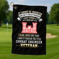 Forever The Title Combat Engineer Veteran Day Funny Xmas Golf Towel thumb 1