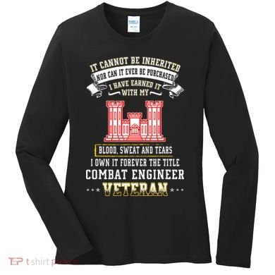 Forever The Title Combat Engineer Veteran Day Funny Xmas Women's Long Sleeve Shirt