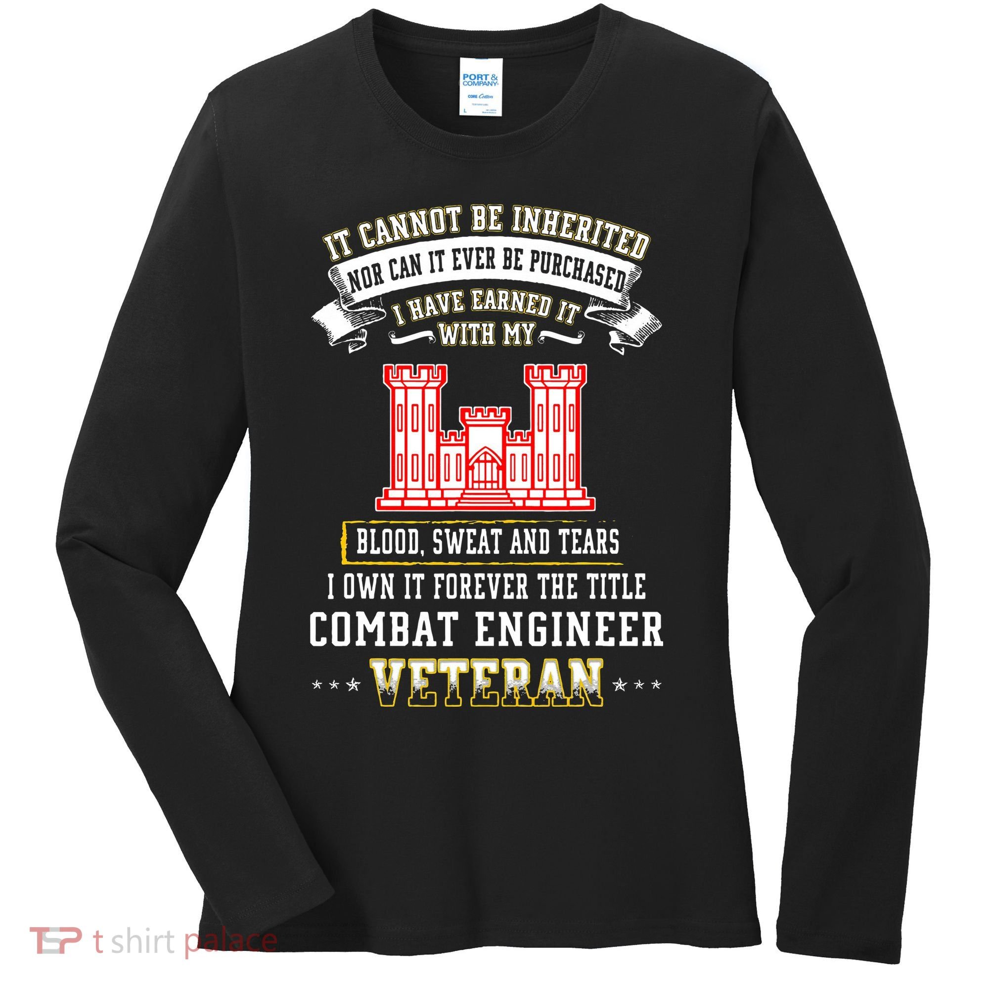 Forever The Title Combat Engineer Veteran Day Funny Xmas Women's Long Sleeve Shirt