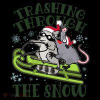 Funny Trashing Through The Snow Sleding Raccoon And Opossum Coffee Mug thumb 5