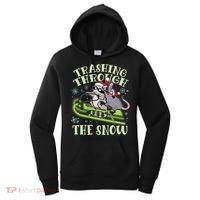Funny Trashing Through The Snow Sleding Raccoon And Opossum Women's Hoodie thumb 0