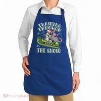 Funny Trashing Through The Snow Sleding Raccoon And Opossum Apron thumb 2