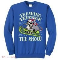 Funny Trashing Through The Snow Sleding Raccoon And Opossum Sweatshirt thumb 0