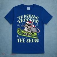 Funny Trashing Through The Snow Sleding Raccoon And Opossum T-Shirt thumb 5