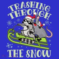 Funny Trashing Through The Snow Sleding Raccoon And Opossum Mousepad thumb 1