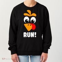Funny Turkey Trot Adult Running Costume Turkey Face Women's Sweatshirt thumb 0
