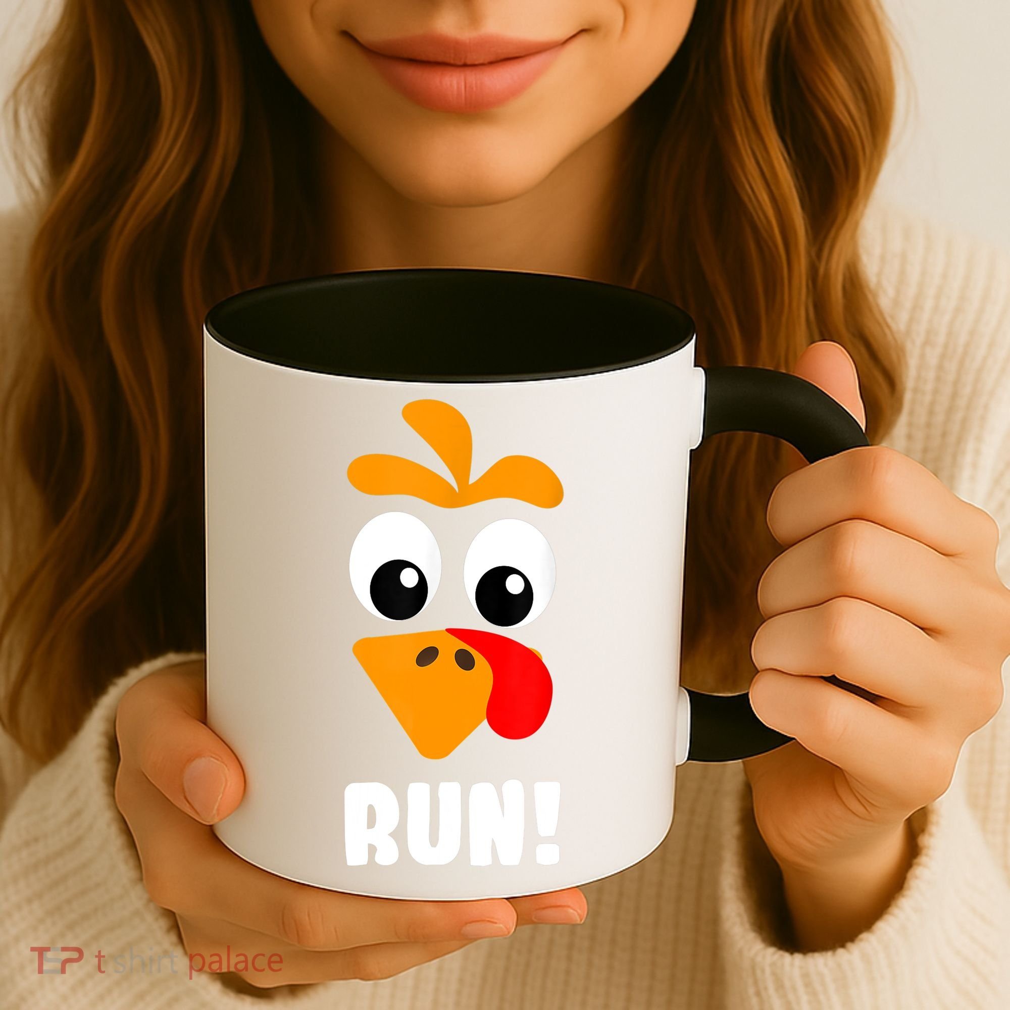 Funny Turkey Trot Adult Running Costume Turkey Face Coffee Mug