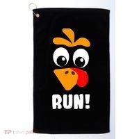 Funny Turkey Trot Adult Running Costume Turkey Face Golf Towel thumb 0