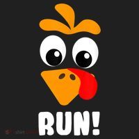Funny Turkey Trot Adult Running Costume Turkey Face Golf Towel thumb 3