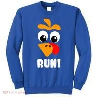 Funny Turkey Trot Adult Running Costume Turkey Face Sweatshirt thumb 0