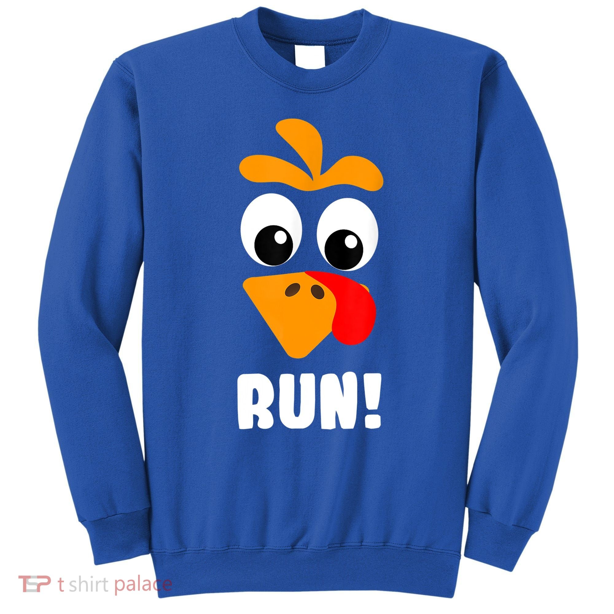 Funny Turkey Trot Adult Running Costume Turkey Face Sweatshirt