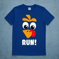 Funny Turkey Trot Adult Running Costume Turkey Face T-Shirt thumb 5