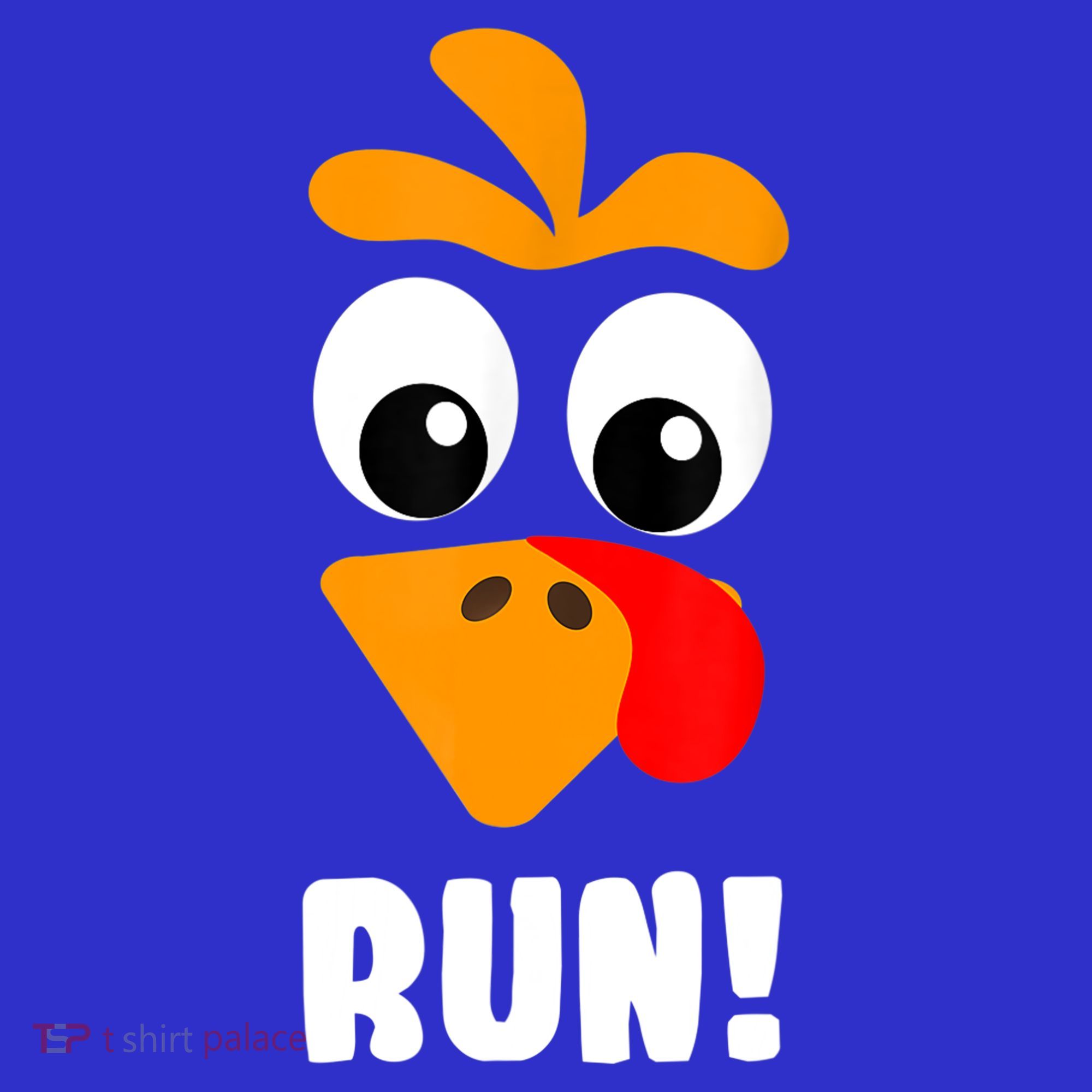 Funny Turkey Trot Adult Running Costume Turkey Face Kids T-Shirt