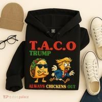 Funny Taco Trump Always Chickens Out Hoodie thumb 4