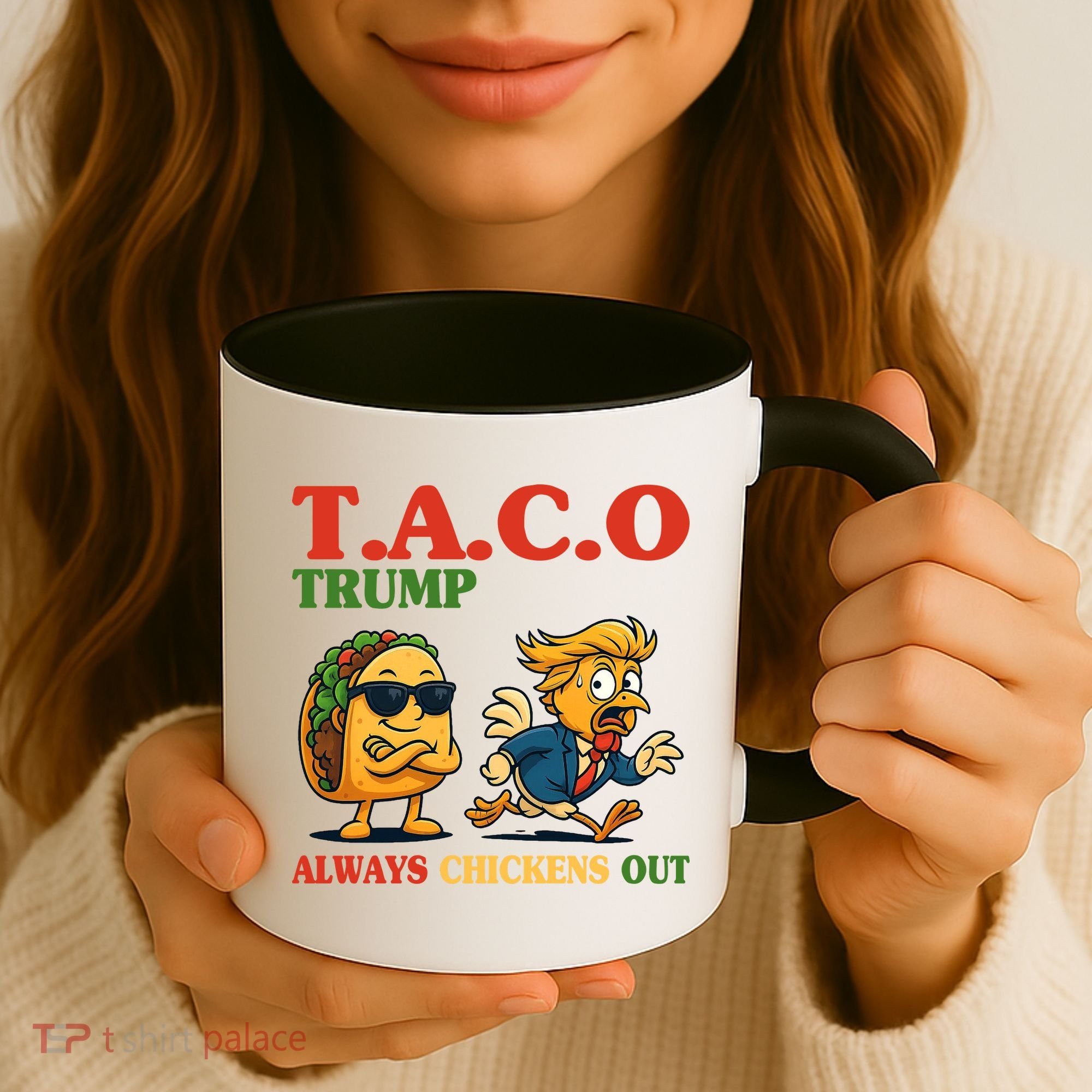 Funny Taco Trump Always Chickens Out Coffee Mug