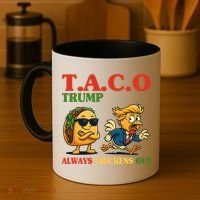 Funny Taco Trump Always Chickens Out Coffee Mug thumb 4