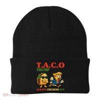 Funny Taco Trump Always Chickens Out Beanie thumb 0