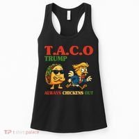 Funny Taco Trump Always Chickens Out Women's Tank Top thumb 0
