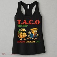 Funny Taco Trump Always Chickens Out Women's Tank Top thumb 3