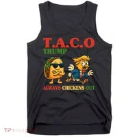 Funny Taco Trump Always Chickens Out Tank Top thumb 0