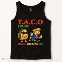 Funny Taco Trump Always Chickens Out Tank Top thumb 2