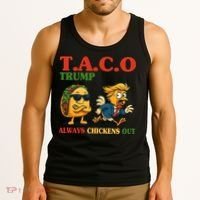 Funny Taco Trump Always Chickens Out Tank Top thumb 3