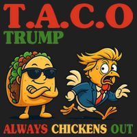 Funny Taco Trump Always Chickens Out Golf Towel thumb 3