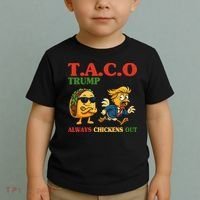 Funny Taco Trump Always Chickens Out Toddler T-Shirt thumb 2