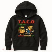 Funny Taco Trump Always Chickens Out Kids Hoodie thumb 0